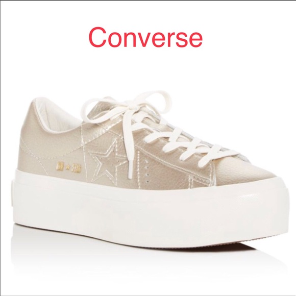 converse one star platform gold